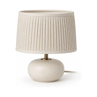 Mira Pleated Bedside Lamp shown in a clean full product view