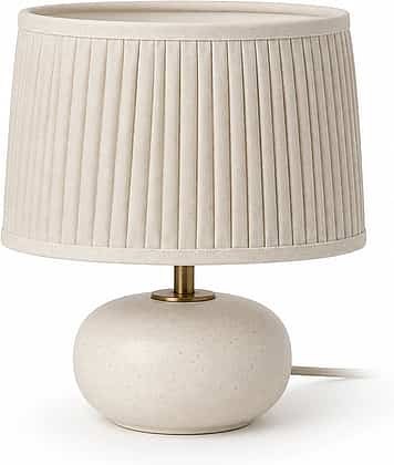Mira Pleated Bedside Lamp shown in a clean full product view
