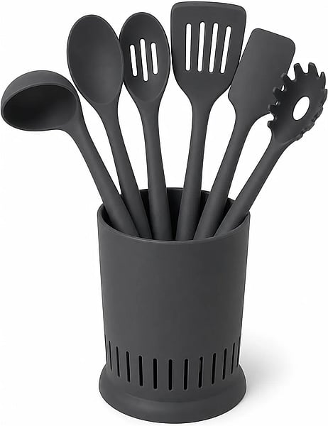 Loop Silicone Utensil Set shown in a clean full product view