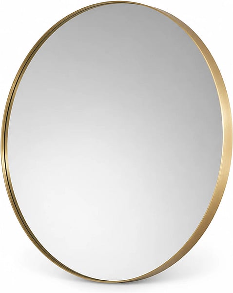 Arka Round Wall Mirror shown in a clean full product view